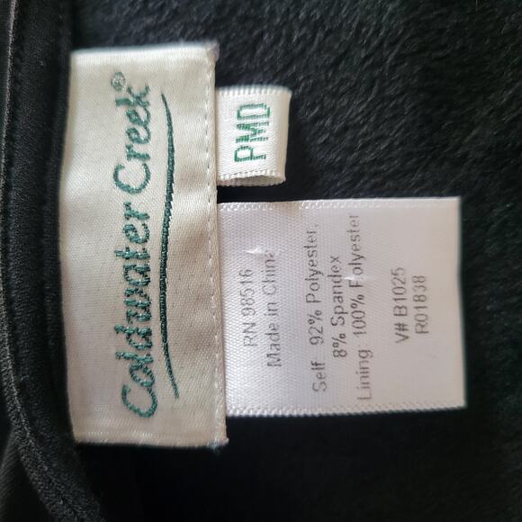 Coldwater Creek Dress Womens Size Petite MD Black Stretch Short Sleeve Zipper - Picture 5 of 8